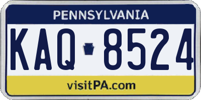 PA license plate KAQ8524