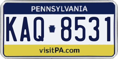 PA license plate KAQ8531
