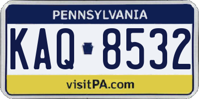 PA license plate KAQ8532