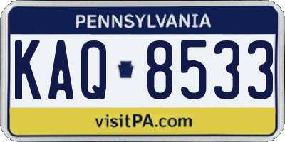 PA license plate KAQ8533