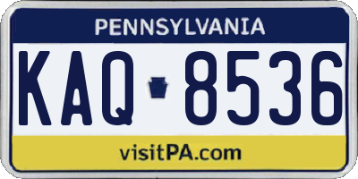 PA license plate KAQ8536