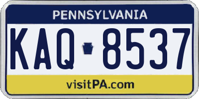 PA license plate KAQ8537