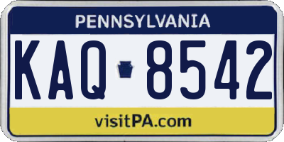 PA license plate KAQ8542