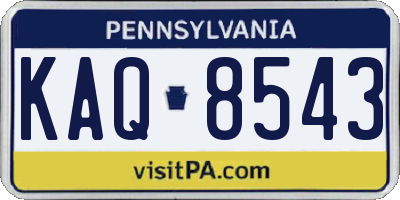 PA license plate KAQ8543