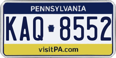PA license plate KAQ8552