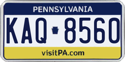 PA license plate KAQ8560