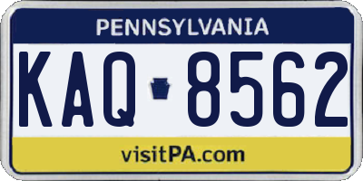 PA license plate KAQ8562