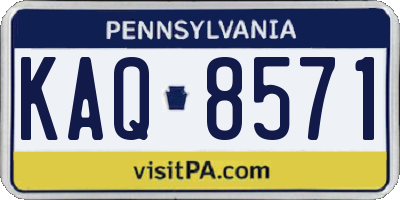 PA license plate KAQ8571