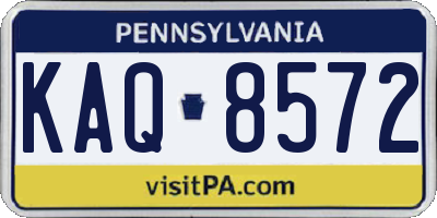 PA license plate KAQ8572
