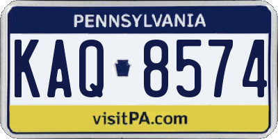 PA license plate KAQ8574