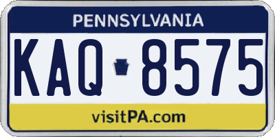 PA license plate KAQ8575