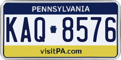 PA license plate KAQ8576