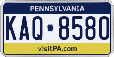 PA license plate KAQ8580