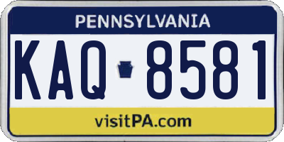 PA license plate KAQ8581