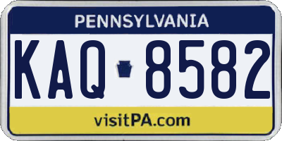 PA license plate KAQ8582
