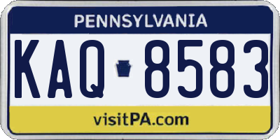 PA license plate KAQ8583