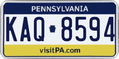PA license plate KAQ8594