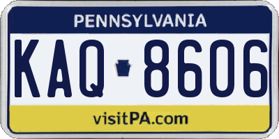 PA license plate KAQ8606