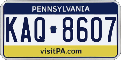 PA license plate KAQ8607