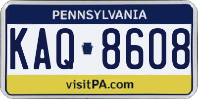 PA license plate KAQ8608