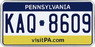 PA license plate KAQ8609