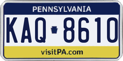 PA license plate KAQ8610
