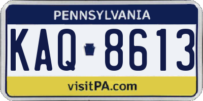 PA license plate KAQ8613