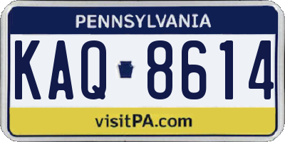 PA license plate KAQ8614