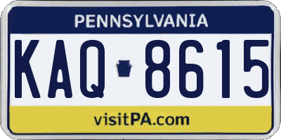 PA license plate KAQ8615