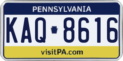 PA license plate KAQ8616