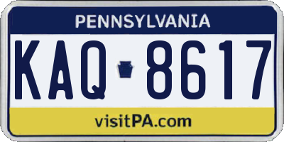 PA license plate KAQ8617