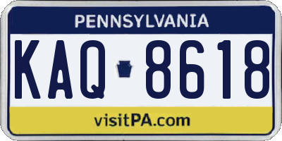 PA license plate KAQ8618