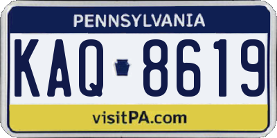 PA license plate KAQ8619