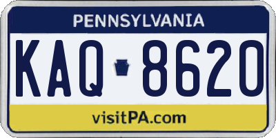 PA license plate KAQ8620