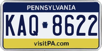 PA license plate KAQ8622