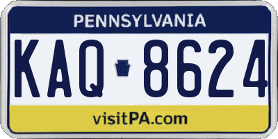 PA license plate KAQ8624
