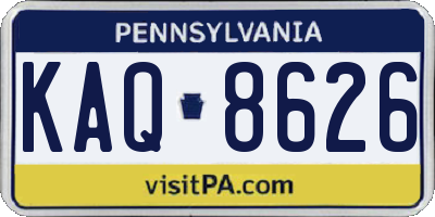 PA license plate KAQ8626