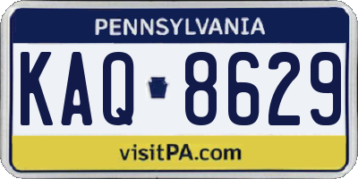 PA license plate KAQ8629