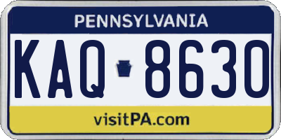 PA license plate KAQ8630
