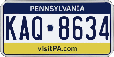 PA license plate KAQ8634