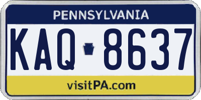 PA license plate KAQ8637