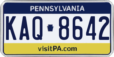 PA license plate KAQ8642