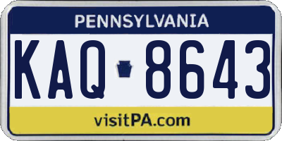 PA license plate KAQ8643