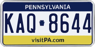 PA license plate KAQ8644