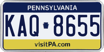 PA license plate KAQ8655