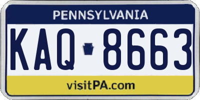 PA license plate KAQ8663