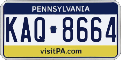 PA license plate KAQ8664