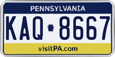 PA license plate KAQ8667