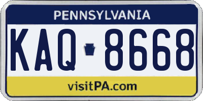 PA license plate KAQ8668