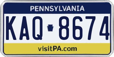 PA license plate KAQ8674